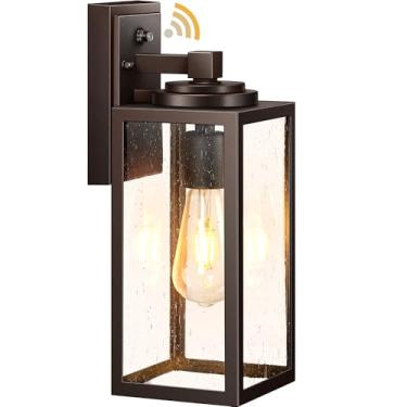 Imagem de VIANIS Luminárias De Parede Para Áreas Externas, 14,5" H, Bronze Polido A Óleo, Iluminação Do Anoitecer Ao Amanhecer, Luzes Varanda Com Vidro Temperado, Externas Casa, Varanda, Porta, À Prova D'Água