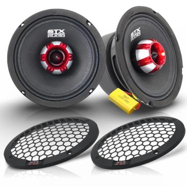 Imagem de STX Audio 2 Alto-Falantes De Médio Alcance X65.2B 6,5", Potência Máxima 850 Watts, 4 Ohms, Sensibilidade 91 Db, Cone Papel Prensado Preto Para Áudio Automotivo Com Capacitor Alto E Grades (1 Par)