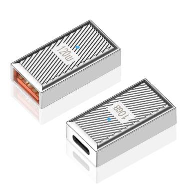 Imagem de Duttek Adaptador Usb-C Fêmea Para Usb-A De 10 Gbps, 120 W, Conector Cabo Carregamento Com Transmissão Dupla, Compatível Macbook, Laptop E Carregador, Pacote 2