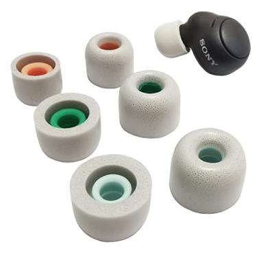 Imagem de Luckvan Pontas De Espuma Viscoelástica Para Fones Ouvido Sony Linkbuds S/Wf-C500, Wf-1000Xm4/1000Xm3/Wf-1000Xm5, Wf-Xb700, Wf-Sp900, Estojo Carregamento, 3 Pares, Lms, Branco