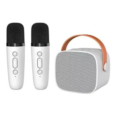 Imagem de Microfone de mão para karaokê estéreo sem fio Bluetooth com microfone Jogo domésticos (Branco K1)