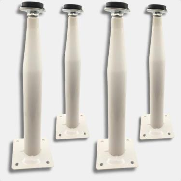Imagem de Kit 4 Un Pés Cônico 20cm Metal Com Regulagem Para Móveis - Metalnox, B