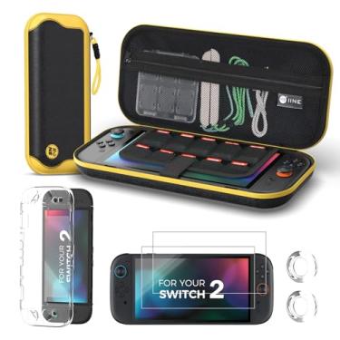 Imagem de IINE Switch 2 Carrying Case Bundle with Protective Shell and Screen Protectors, Full Travel Kit for Switch 2 Model 2025 with Thumb Grip Covers, Anti-Scratch and Shockproof Design
