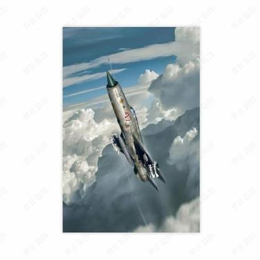 Imagem de RIUFIN Pôster vintage de aeronave militar da Segunda Guerra Mundial MIG-21 Fighter 24L x 16W Imagem de aeronave de caça a jato para quarto de menino grande decoração de casa pôsteres de arte de parede