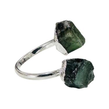 Imagem de Anel Pedra Natural Esmeralda Bruta - Ajustável - Equilíbrio Pedras Nat