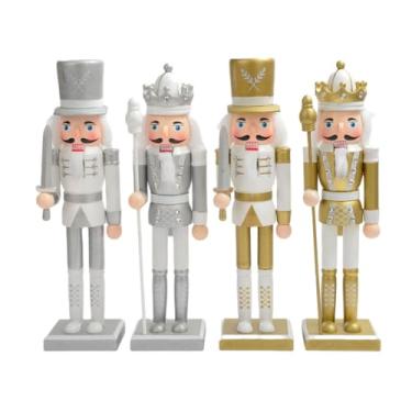 Imagem de ENLAYER Peças De Bonecos Quebra-Nozes 30 Cm, Decoração Natal, Boneco Madeira Pura Pintada À Mão, Quebra-Nozes, Brinquedo Colecionável Festivo, Presentes E Para Crianças (30 Cm A 6 Cm)