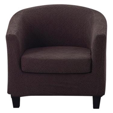 Imagem de Lussenwert Capa para cadeira de clube, 2 peças, jacquard, capa para cadeira de banheira redonda, capa de poltrona removível, capa de sofá, protetor de móveis para sala de estar, café