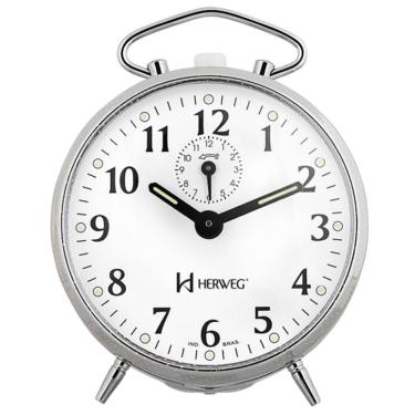 Imagem de Relógio Despertador Analógico Herweg Cromado - 2210 207