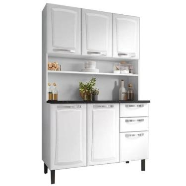 Imagem de Armário de Cozinha Pratika 6 Portas 2 Gavetas Itatiaia Cor Branco - Es