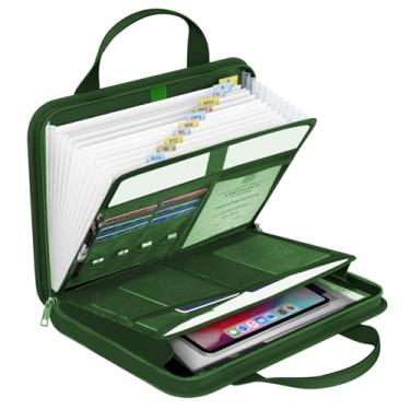 Imagem de onvvippiv Pasta organizadora de arquivos expansível sanfonada à prova de fogo com etiquetas com zíper, 13 bolsos, organizador de documentos, caixa de armazenamento para negócios, escritório, recibo