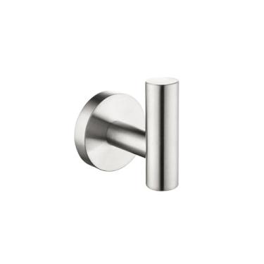 Imagem de Conjunto de barra de toalha dourada escovada - Suporte de papel higiênico redondo de aço inoxidável, ganchos para roupão - Acessórios para banheiro, gancho escovado de aço inoxidável