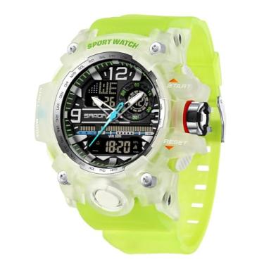 Imagem de MASTOP Relógios masculinos esportivos, ao ar livre, camuflagem, impermeável, militar, relógio de pulso tático, multifunções, mostrador grande, alarme de LED, relógio de pulso robusto para treinamento