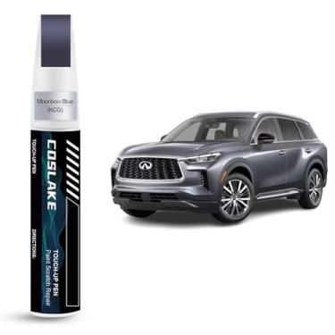 Imagem de COSLAKE Tinta de retoque de carro (Moonbow Blue(KCG)) para INFINITI, kit de reparo de arranhões de tinta de carro, solução rápida e fácil de reparar, caneta removedor de arranhões 2 em 1 com 2