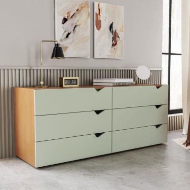 Imagem de Cômoda 6 Gavetas 63,1x150,1x46 Cm Porto Verde/freijó