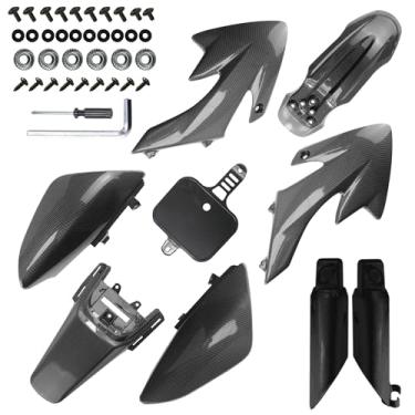 Imagem de PRO BAT Kit De Carenagem Fibra Carbono Para Para-Lama Crf50 Xr50 Com Proteção Suspensão Garfo Crf 50 Xr Sdg Ssr 107Cc 110Cc 125Cc Pit Dirt Bike