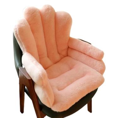 Imagem de Gujuja Almofada de cadeira em forma de concha confortável com apoio lombar encosto almofada de assento de cadeira de escritório para indivíduos sedentários
