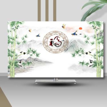 Imagem de Capa para TV interna 81.3-203.2 cm protetor de tela de TV cristal líquido capas à prova de poeira pano curvado/montado na parede/desktop universal LCD LED protetor de sala de estar decoração-padrão-5|