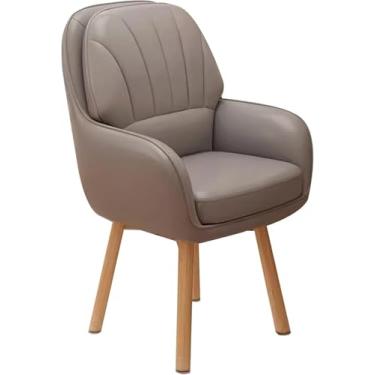 Imagem de Cadeira Para Penteadeira, Cadeira De Maquiagem, Cadeira Giratória, Cadeira De Computador Com Braços, Encosto E Pernas De Madeira Maciça, Cadeira Para Quarto, Grey, One Size