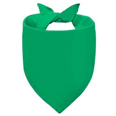 Imagem de Agroon Bandanas vazias para cães verdes GG 1 peça, lenço de algodão sólido DIY, lenço de babador reversível triangular durável para filhotes, presente personalizado de aniversário/festa
