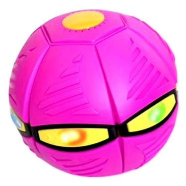 Imagem de Bola Mágica Voadora com LED Retrátil 2 em 1 – Vira Disco Voador | Brinquedo Interativo Infantil e para Pet | Sem Bateria, Resistente, Com Luz | Presente Criativo e Educativo (ROSA)