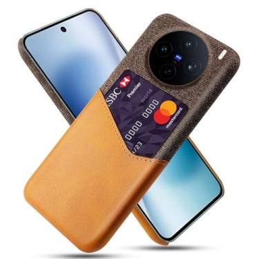 Imagem de Capa para VIVO X200S,Anti-deslizamento,Proteção contra quedas de 360°,Resistência à impressão digital,Tela e caso de couro PU com 1 slot de cartão atrás-Brown