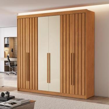 Imagem de Guarda Roupa Casal 6 Portas 4 Ripadas Portugal - Conquista Móveis
