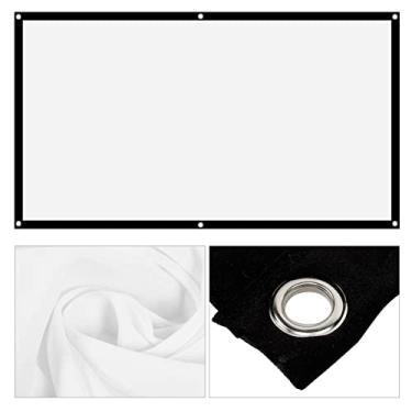 Imagem de Xixian Tela de Projeção Tela Portátil de Projeção de Poliéster Branco Portátil, Leve, Sem Aumento, Fácil de Pendurar, Fácil de Transportar, (84 polegadas)