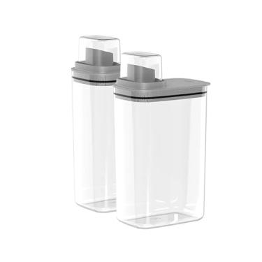 Imagem de Kit 2 Dispensers para Sabão Líquido, Pó e Amaciante - Ou Linha FLow (2,3L - Chumbo)