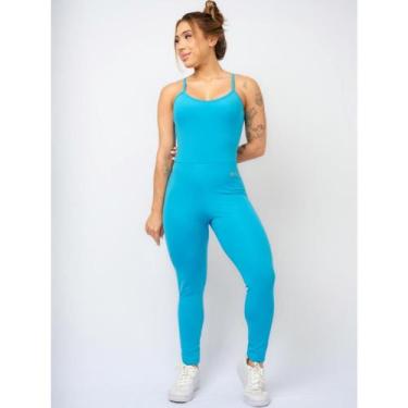 Imagem de Macacão Fitness Blackout Alcinha Slim Zero Transparência Longo Exercíc