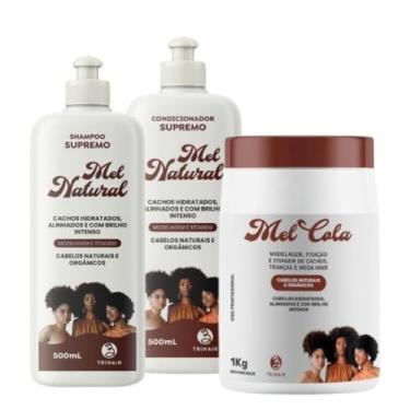 Imagem de Mel Cola 1kg + Shampoo e Condicionador Mel Natural