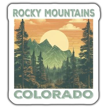 Imagem de Adesivo Rocky Mountains Colorado, decalque de aventura na natureza, adesivo de viagem vintage, adesivo de caminhada ao ar livre, adesivo de vinil de lembrança - adesivo de 12 cm - pacote com 2
