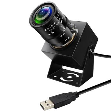 Imagem de IFWATER Câmera USB de 5 megapixels, suporte CS, foco manual, webcam com lente óptica teleobjetiva de 2,8 a 12 mm, 4X, sensor de cor 1944P 30fps, câmera industrial sem driver, plug and play, para