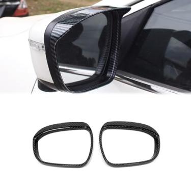 Imagem de Hyorabyn Espelho retrovisor de porta lateral capa protetora de chuva adequada para Nissan Rogue 2021 2022 2023 2024 viseira de sol sombra acabamento de sobrancelha ABS 2 peças estilo fibra de carbono