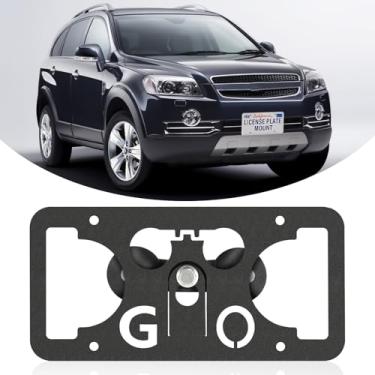 Imagem de Moldura frontal sem broca compatível com Chevrolet Captiva Sport 2012-2015 Suporte de suporte de grade de placa de carro antifurto Capas de etiqueta de carro à prova de ferrugem, acessórios de carro à