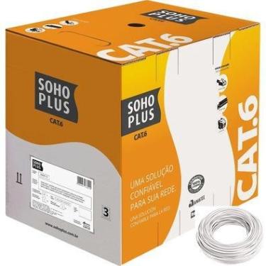 Imagem de 50 Metros De Cabo Rede Cat6 Sohoplus Furukawa 100% Cobre Cor:branco