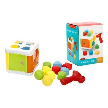 Imagem de Cubo Educativo 2 em1 Com Blocos e Martelo Toys Import