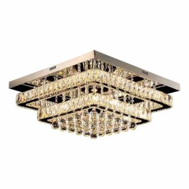 Imagem de Plafon Led Duluth 60W 3000K 5400Lm + 6 Lampadas G9 Cromado Com Cristal