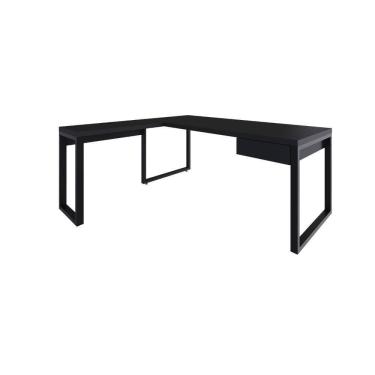 Imagem de Mesa Em L Presidente C-01 Gav. 190x160x75cm Yon Preto Preto