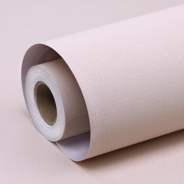 Imagem de Amiya Papel de parede rosa Peel and Stick cor sólida texturizado papel de parede autoadesivo rosa puro papel de parede removível fosco papel de parede decorativo decalque de parede rolo de vinil 15,7