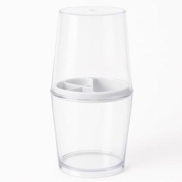 Imagem de Porta Escova De Dentes E Pasta De Dente Suporte Em Acrílico Compartimentos Múltiplos Banheiro