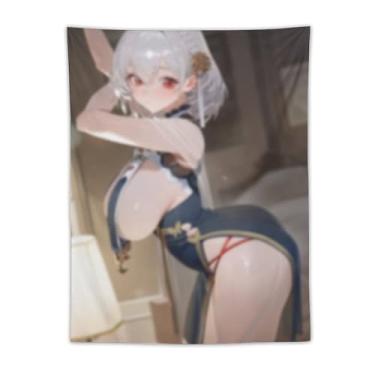Imagem de LIEGBMEU Tapeçaria de biquíni sexy anime menina 76.2 cm x 101.6 cm interior exterior parede colcha arte decoração de tapeçaria caprichosa, AF299