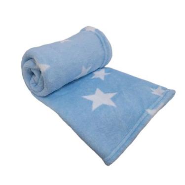 Imagem de Mantinha Para Bebê Microfibra Quentinha Antialérgico Cobertor - Azul c