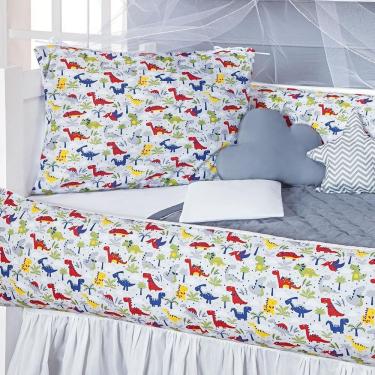 Imagem de Kit Berço Masculino Dino 13 Peças Estampado - Cinza