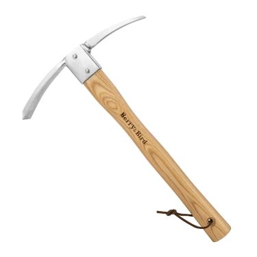 Imagem de Berry&Bird Machados de palheta de jardinagem, enxada de picareta de aço inoxidável com cabo de madeira, ferramenta manual de machado de picareta resistente para transplante, escavação, plantio