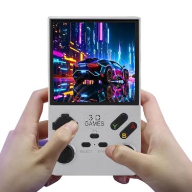 Imagem de Luocute Console de Jogos Retro Portátil, Armazenamento de 256 GB, Resolução 720x720, Bateria de 4000mAh, Com 45 Emuladores para Desempenho Suave, Tela HD de 4,0 in, 4 RK3326 Processador (Prata)