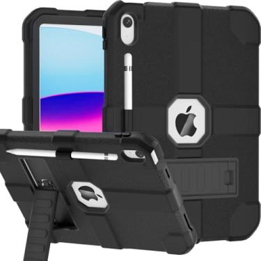 Imagem de Stweap Capa para iPad (A16) 11ª geração 11 polegadas 2025/iPad 10ª geração 10,9 polegadas 2022, capa protetora resistente [suporte de lápis embutido] para iPad 11/10 geração (preto)