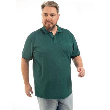 Imagem de Camisa Polo Masculina Plus Size Pique Algodão com Bolso