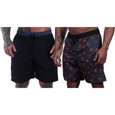 Imagem de Kit 2 Bermudas em Tactel Com Elastano MXDConceito Com Bolsos-Masculino