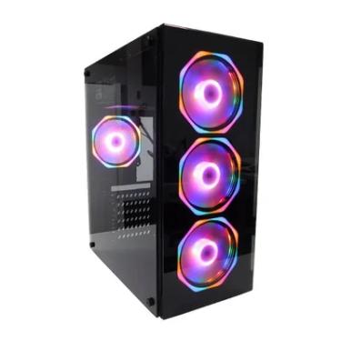 Imagem de Gabinete Gamer Hayom C/ 4 Fans Rgb Lateral E Frontal Em Vidro Usb 3.0 - Gb1701