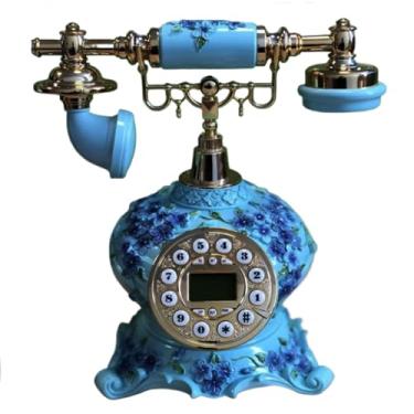 Imagem de Telefone retro clássico, telefone fixo antigo à moda antiga, telefone com fio com tela LCD, adequado para home office, cafeteria, bar, hotel com classificação de estrela